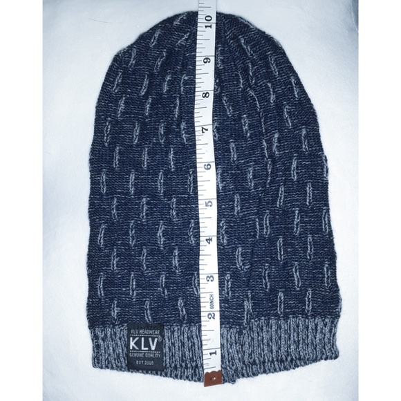 Blue Soft Knitted Lightweight Wool Slouchy Beanie - Picture 3 of 4